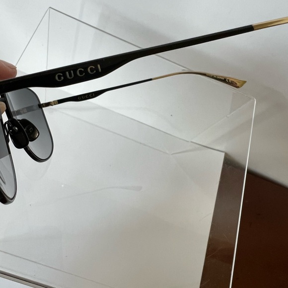Gucci black aviator sunglasses unisex - Picture 5 of 10